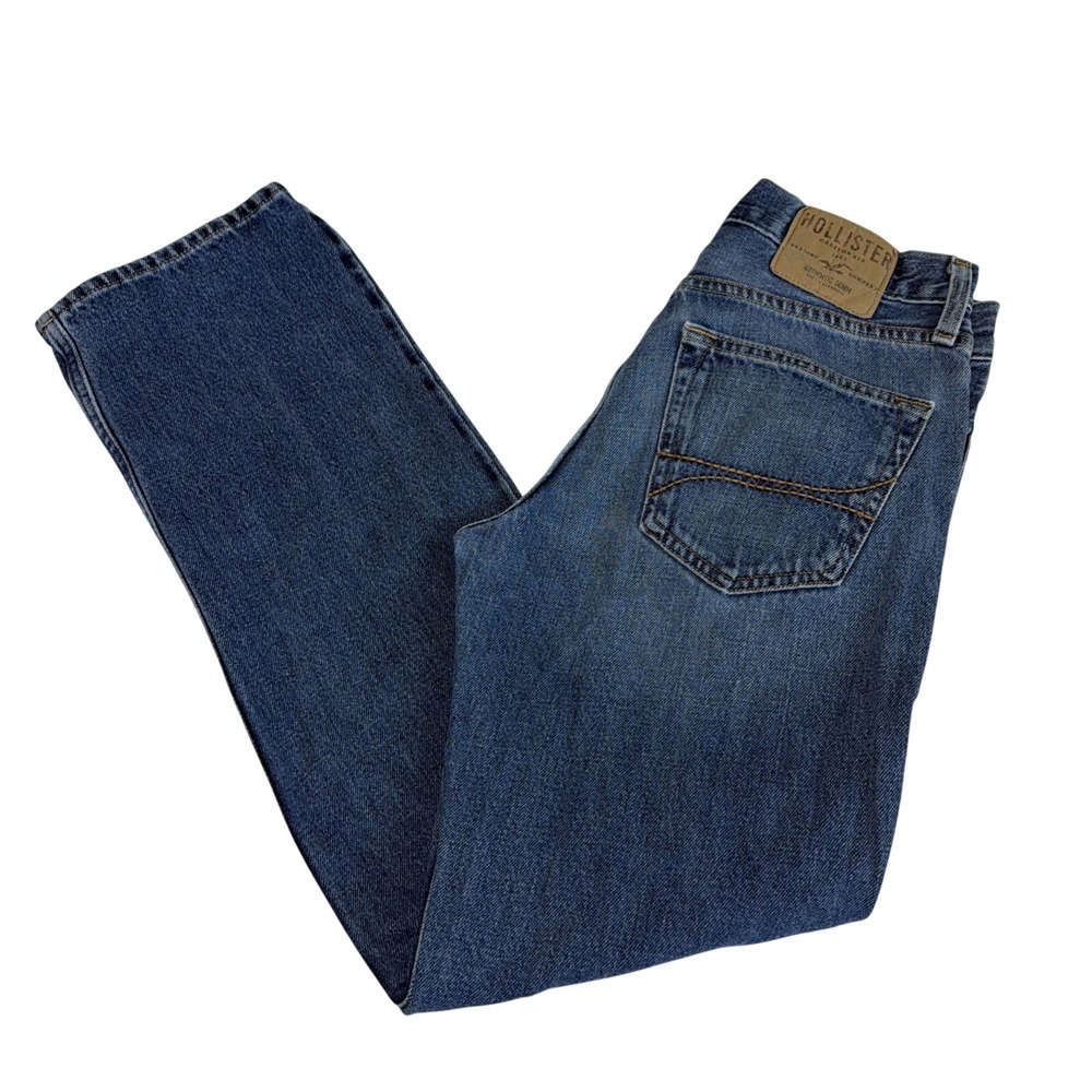 Hollister Jeans Mens 28x32 Button Fly Blue Denim Straight Leg Y2K Vintage